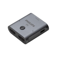 Load image into Gallery viewer, Philips 2 Device HDMI 2.1 Switch Splitter [8K@60Hz 4K@120Hz] Dolby Atmos, HD Dolby 7.1 Surround Sound, 48 Gbps Data Transfer, Switch Selector, Gaming, Smart TV, Firestick, PS5, PS4, xBox, SWV9173GR/37, Gray_1
