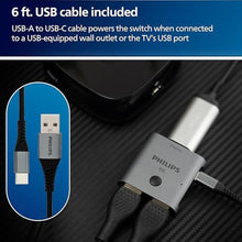 Load image into Gallery viewer, Philips 2 Device HDMI 2.1 Switch Splitter [8K@60Hz 4K@120Hz] Dolby Atmos, HD Dolby 7.1 Surround Sound, 48 Gbps Data Transfer, Switch Selector, Gaming, Smart TV, Firestick, PS5, PS4, xBox, SWV9173GR/37, Gray_1275
