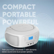 Load image into Gallery viewer, Philips CD Player Portable with Bluetooth, Crystal Clear Sound Top Loading CD Boombox with FM Radio, USB Port &amp; Aux Input, Compact &amp; Lightweight Design,R/CD-RW/MP3 Compatible (White)_444

