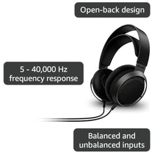 Load image into Gallery viewer, Philips Fidelio X3 Professional Studio Monitor Headphones for Recording &amp; Mixing Wired Over The Ear Open-Back Headphones, Multi-Layer 50mm Diaphragms, Hi-Res Music Studio Headset, Premium Finishing, Black_6436
