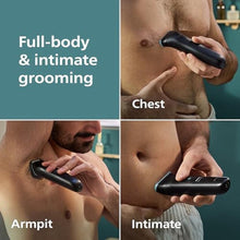 Load image into Gallery viewer, Philips Norelco Body Groomer 5000 Series, Intimate Hair Shaver &amp; Trimmer for Men with Interchangeable &amp; Adjustable Full Body Trim &amp; Shave Heads, 100% Showerproof, BG5490/50, Black_301
