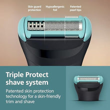 Load image into Gallery viewer, Philips Norelco Body Groomer 5000 Series, Intimate Hair Shaver &amp; Trimmer for Men with Interchangeable &amp; Adjustable Full Body Trim &amp; Shave Heads, 100% Showerproof, BG5490/50, Black_303
