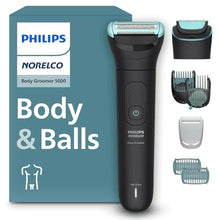 Load image into Gallery viewer, Philips Norelco Body Groomer 5000 Series, Intimate Hair Trimmer &amp; Shaver for Men with Dual 100% Showerproof Full Body Shave &amp; Trim Heads and Two Bi-Directional Body Hair Combs, BG5495/50_1

