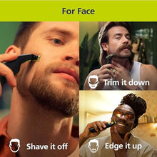 Load image into Gallery viewer, Philips Norelco OneBlade Pro 360 Face + Body Electric Shaver, Beard Trimmer and Groomer, with 360 Blade Technology, 14-Length Precision Comb, Body Kit, Soft Pouch, Model QP6542/70, BlackLimeGreen_2075
