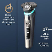 Load image into Gallery viewer, Philips Norelco Shaver Series 9000, Wet and Dry Electric Shaver, with Lift &amp; Cut Shaving System and SenseIQ Technology, Pop-up Trimmer, Cleaning Pod, Charging Stand and Travel Case, Model S9987/85, Gray_312
