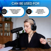 Load image into Gallery viewer, Philips Over Ear Wired Stereo Headphones for Podcasts, Studio Monitoring and Recording Headset for Computer, Keyboard and Guitar with 6.3 mm (1/4") Add On Adapter, Black_5247
