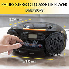 Load image into Gallery viewer, Philips Portable CD Player Boombox - Portable MP3 Player and Cassette Tape Player, Boom Box Compact Stereo Sound System with Dynamic Bass Boost, Take Your Music Outside with USB HiFi Music Player, Black_944
