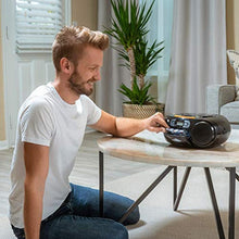 Load image into Gallery viewer, Philips Portable CD Player Boombox - Portable MP3 Player and Cassette Tape Player, Boom Box Compact Stereo Sound System with Dynamic Bass Boost, Take Your Music Outside with USB HiFi Music Player, Black_947
