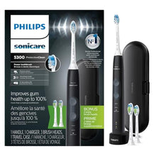 Load image into Gallery viewer, Philips Sonicare 5300 Rechargeable Electric Toothbrush, 3 Brush Head, Black, BlackWhite_1
