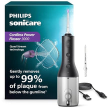 Load image into Gallery viewer, Philips Sonicare Cordless Power Flosser 3000, Water Flosser, 2 Nozzles, NewBlackNozzles_1
