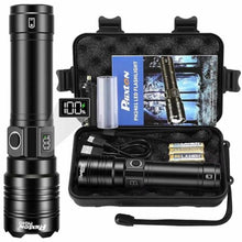 Load image into Gallery viewer, PHIXTON Rechargeable Flashlights 100000 High Lumens Long Range 3280 FT, Super Bright USB C LED Flashlight Long Lasting 15 Hours, Powerful Multifunctional Strong Flash Lights, for Camping, Black_1
