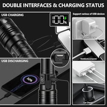 Load image into Gallery viewer, PHIXTON Rechargeable Flashlights 100000 High Lumens Long Range 3280 FT, Super Bright USB C LED Flashlight Long Lasting 15 Hours, Powerful Multifunctional Strong Flash Lights, for Camping, Black_7338
