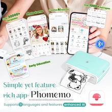Load image into Gallery viewer, Phomemo M04S Sticker Thermal Printer AI Smart Printer Bluetooth Printpod Note Printer, Support 2/3/4 inch Printing Width, 300 dpi,Compatible with Phones, Suitable for Gift, Notes, documents_1481
