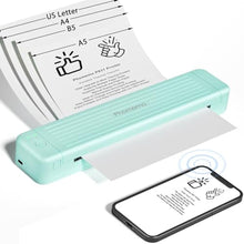 Load image into Gallery viewer, Phomemo Portable Printers Wireless for Travel, P831 Bluetooth Thermal Transfer Printer Support 8.5" x 11" US Letter/A4/A5/B5 Copy Paper, 300DPI Inkless Mobile Printer for iPhone, Android &amp; Laptop_1
