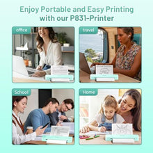Load image into Gallery viewer, Phomemo Portable Printers Wireless for Travel, P831 Bluetooth Thermal Transfer Printer Support 8.5" x 11" US Letter/A4/A5/B5 Copy Paper, 300DPI Inkless Mobile Printer for iPhone, Android &amp; Laptop_2922
