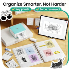Load image into Gallery viewer, Phomemo Sticker Printer, Mini Printer Sticker Maker Machine M02, Print Pods Mini Pocket Machine for Creative DIY, Photos, Study Notes, Small Thermal Label Maker with AI APP for Home/Office/School,Cyan_745
