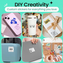 Load image into Gallery viewer, Phomemo Sticker Printer, Mini Printer Sticker Maker Machine M02, Print Pods Mini Pocket Machine for Creative DIY, Photos, Study Notes, Small Thermal Label Maker with AI APP for Home/Office/School,Cyan_747
