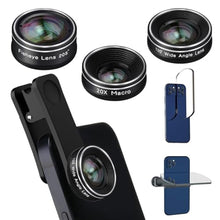 Load image into Gallery viewer, Phone Camera Lens, 198 Fisheye Lens + 120 Super Wide-Angle Lens + 20x Macro Lenses Camera Photography Accessories kit Gadgets for iPhone Samsung Android Smartphone_1
