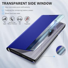 Load image into Gallery viewer, Phone Case for Samsung S24 Ultra Case, Clear View S24 Ultra Case with Kickstand, Leather Hard PC Flip Shockproof Protective Cover for Samsung Galaxy S24 Ultra 5G Case (Blue)_705
