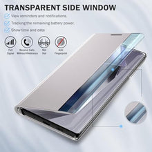 Load image into Gallery viewer, Phone Case for Samsung S25 Ultra 5G Case, Clear View Window Slim Mirror for Galaxy S25 Ultra Case with Kickstand, Leather PC Flip Protective Cover for Samsung Galaxy S25 Ultra Case (Gray)_3437
