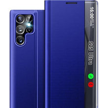 Load image into Gallery viewer, Phone Case for Samsung s25 Ultra 5G, Clear View Window Slim Mirror for S25 Ultra Cover with Kickstand, Leather PC Flip Protective Cover for Samsung Galaxy S25 Ultra 5g Case (Blue)_1
