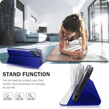 Load image into Gallery viewer, Phone Case for Samsung s25 Ultra 5G, Clear View Window Slim Mirror for S25 Ultra Cover with Kickstand, Leather PC Flip Protective Cover for Samsung Galaxy S25 Ultra 5g Case (Blue)_1570
