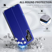 Load image into Gallery viewer, Phone Case for Samsung s25 Ultra 5G, Clear View Window Slim Mirror for S25 Ultra Cover with Kickstand, Leather PC Flip Protective Cover for Samsung Galaxy S25 Ultra 5g Case (Blue)_1571
