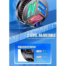 Load image into Gallery viewer, Phone Cooler Magnetic Phone Cooler Cooling Fan for Gaming, Compatible with 12,13 &amp; 14 Series, Dual Semiconductor, with LED Display for Smartphone/Tablet_1879
