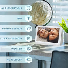 Load image into Gallery viewer, PhotoShare MyLuma LED 7 WiFi Digital Photo Frame with LEDs and Soft Touch Back Panel | Send Photo or Video from Phone to Digital Picture Frame | White Lightning Finish, WhiteLightning_7299
