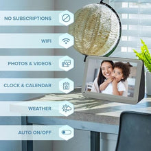 Load image into Gallery viewer, PhotoShare MyLuma LED 7 WiFi Digital Photo Frame with LEDs and Soft Touch Back Panel | Send Photo or Video from Phone to Digital Picture Frame | Stardust Grey Finish_7262
