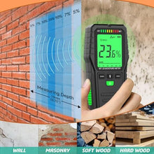Load image into Gallery viewer, Pinless Moisture Meter for Wood Digital Wall Moisture Detector, Green_817
