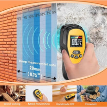 Load image into Gallery viewer, Pinless Moisture Meter - Povlen Wood Moisture Meter Digital Moisture Detector for Lumber Drywall Firewood Masonry Woodworking Plaster Floor Concrete Building with LCD Display Sound Alarm, BlackOrange_2924
