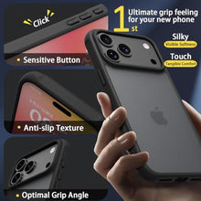 Load image into Gallery viewer, PinLiSheng Matte Case for iPhone 17 Pro Max Case,Shockproof Protective Hard Back Slim Phone Case,Frosted Translucent Back Phone Cover, Anti-Fingerprint - Black, MatteBlack_843
