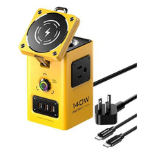 Load image into Gallery viewer, PISEN 8-in-1 Mag-Safe Charger Stand - 140W Charging Station for Multiple Devices Mag-Safe Stand Magnetic Qi2 Wireless Charger for iPhone 17/16/15/14/13/12, Magnetic Charger for Apple Watch (Yellow)_1
