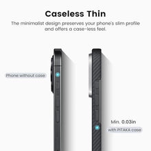 Load image into Gallery viewer, pitaka for iPhone 14 Pro Max Case 6.7", Compatible with MagSafe, Ultra-Slim Case with Caseless Touch Feeling, 1500D Aramid Fiber Woven, Black/Blue(Twill), BlackBlueTwill_941
