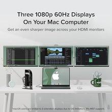 Load image into Gallery viewer, Plugable 14-in-1 USB C Docking Station | 4X HDMI Quad Dock with 100W Charging, HDMI Displays | Compatible with Windows, Thunderbolt (4X USB, 1x USB-C, Ethernet, SD Card, Audio) UD-3900C4, Black_4236
