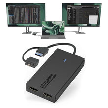 Load image into Gallery viewer, Plugable Dual HDMI Monitor Adapter for M1-M5 &amp; Neo macOS, Windows, ChromeOS - USB-C, Thunderbolt, USB 3.0 Compatible, Supports 2 Displays at 1080p 60Hz, SMI Driver Required, Black_1
