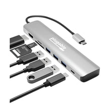 Load image into Gallery viewer, Plugable USB-C Hub 7-in-1 for Single HDMI Display, Driverless Hub, 4K HDMI, 3 USB 3.0, SD/microSD Reader, 100W Charging Compatible with Mac, Windows, Chrome, USB-C, USB4, and Thunderbolt_1
