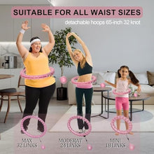 Load image into Gallery viewer, Plus Size Silent Weighted Hula Infinity Fitness Detachable Hoops 65-Inch 32 Knot, Smart Noiseless Infinity Hula for Women, 2-in-1 Waist and Abdominal Home Workout Equipment_2856
