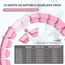 Load image into Gallery viewer, Plus Size Silent Weighted Hula Infinity Fitness Detachable Hoops 65-Inch 32 Knot, Smart Noiseless Infinity Hula for Women, 2-in-1 Waist and Abdominal Home Workout Equipment_2858

