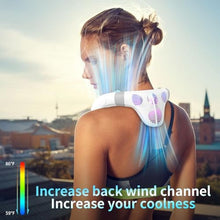 Load image into Gallery viewer, PluvoFan Neck Fan Back-Windy 6000mAh with Cooling Plate Cold Compress Bladeless Portable Thermo-Electric Cooler Rechargeable Holiday Essentials for Women Men Outdoor Camping Gardening Walking(White), Whitein_6761
