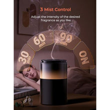 Load image into Gallery viewer, Pmsusoow Battery Operated Waterless Diffuser Portable Scent Machine for Car, Office &amp; Bedroom, Ultrasonic Aroma Mist with 9 Color LED Light, Mini Essential Oil Diffuser Obsidian Black, ObsidianBlack_102
