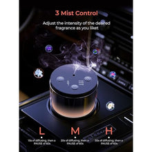Load image into Gallery viewer, Pmsusoow Battery Operated Waterless Diffuser Portable Scent Machine for Car, Office &amp; Bedroom, Ultrasonic Aroma Mist with 9 Color LED Light, Mini Essential Oil Diffuser Obsidian Black, ObsidianBlack_103
