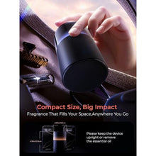Load image into Gallery viewer, Pmsusoow Battery Operated Waterless Diffuser Portable Scent Machine for Car, Office &amp; Bedroom, Ultrasonic Aroma Mist with 9 Color LED Light, Mini Essential Oil Diffuser Obsidian Black, ObsidianBlack_105
