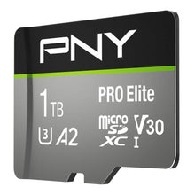 Load image into Gallery viewer, PNY 1TB PRO Elite Class 10 U3 V30 microSDXC Flash Memory Card - 100MB/s, Class 10, U3, V30, A2, 4K UHD, Full HD, UHS-I, Micro SD, Multicolor_1
