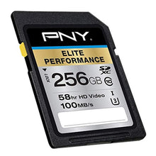 Load image into Gallery viewer, PNY 256GB Elite Performance Class 10 U3 SDXC Flash Memory Card - 95MB/s Read, Class 10, U3, 4K UHD, Full HD, UHS-I, Full Size SD_429

