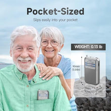 Load image into Gallery viewer, Pocket Battery AM FM Radio Portable, Mini Transistor Radio with Excellent Reception, Tuning Knob with Signal Indicator, AAA Battery Operated for ICE Storms&amp;Walking, DE333 by PRUNUS_697
