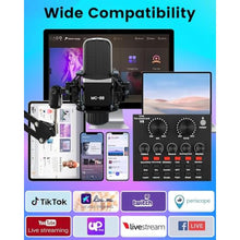 Load image into Gallery viewer, Podcast Equipment Bundle, All-in-One Audio Interface with Studio Condenser Microphone Perfect for Podcasting, Recording, Singing, Streaming and Gaming, PC, Smartphone, YouTube, TikTok (V8)_1202
