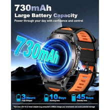 Load image into Gallery viewer, PODOEIL GPS Military Smart Watch For Men With Bluetooth Call, 1.43" AMOLED Waterproof Fitness Tracker With Heart Rate/Sleep Monitor/Flashlight, 170+ Sports Modes, 730mAh Battery For Android/iOS, Black_1850

