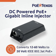 Load image into Gallery viewer, PoE Texas DC-Powered Gigabit PoE+ Injector, 12-60V Input, 30W, white_57
